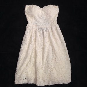 Lace strapless dress