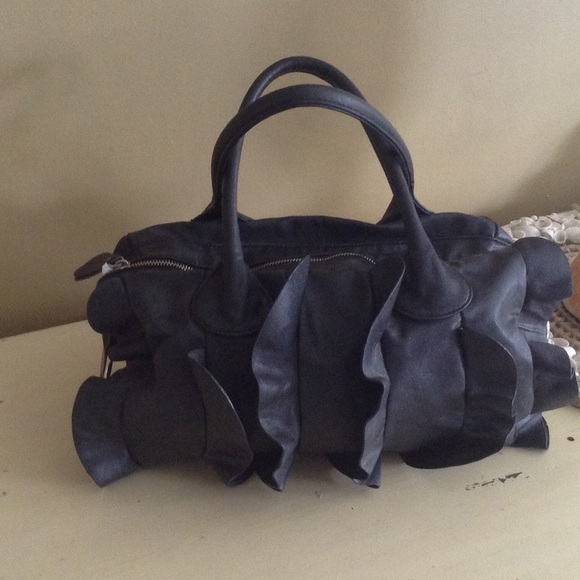 Black Steve Madden Bag with Ruffles
