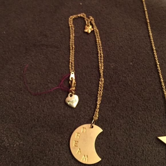 Gold plated moon "dream" necklace