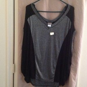 Tunic top (black & metallic)