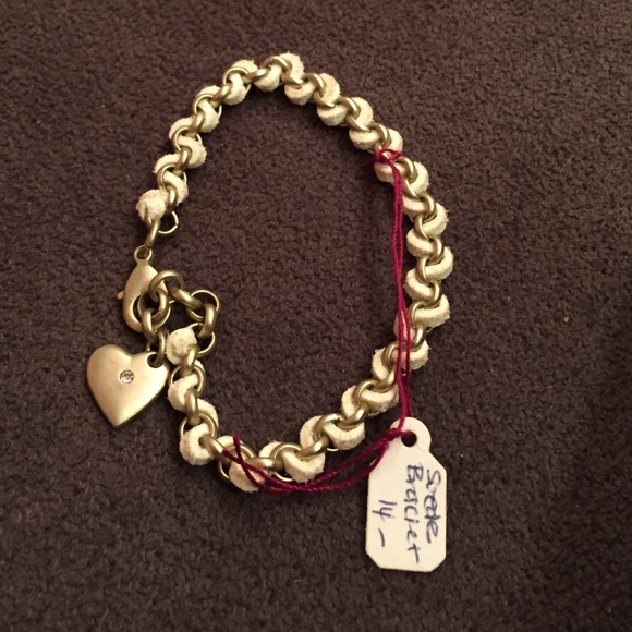White leather weaved bracelet