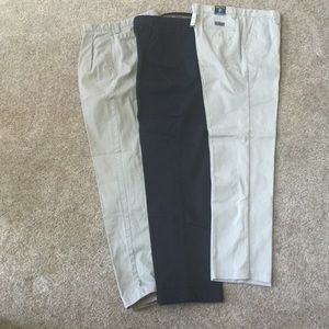 Khaki pants. Three pants.