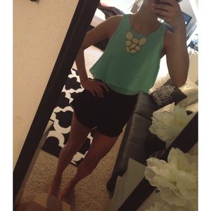 Turquoise chiffon top