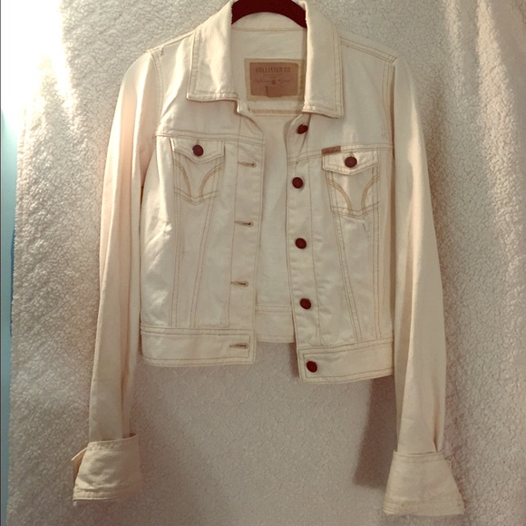 cream colored denim jacket