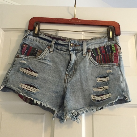 Free people distressed denim shorts