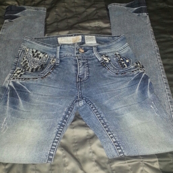 Skinny light blue Leopard print Jeans