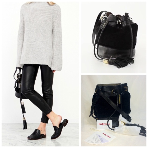 🚫SOLD🚫 NWT SEE BY CHLOE BLACK "VICKI" BUCKET BAG
