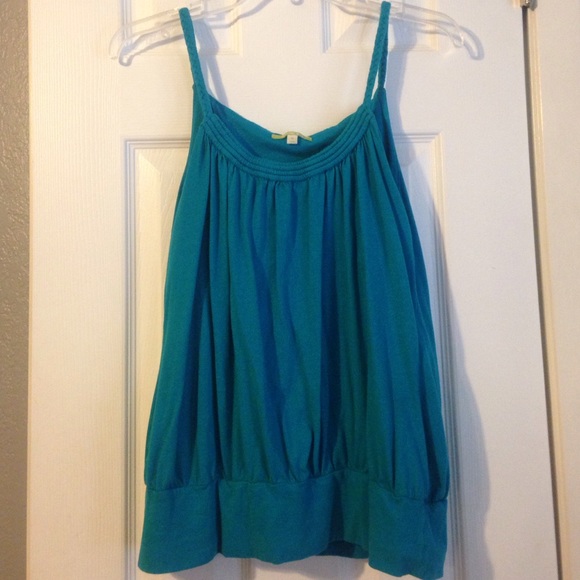 Teal tank top with braided straps