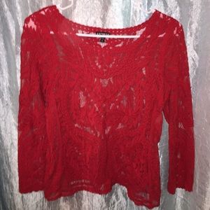 Red Express Shear Lace top