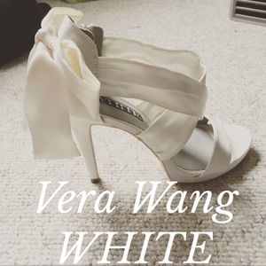 Vera Wang WHITE ivory high heels. Never worn!!