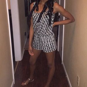 Black and white romper