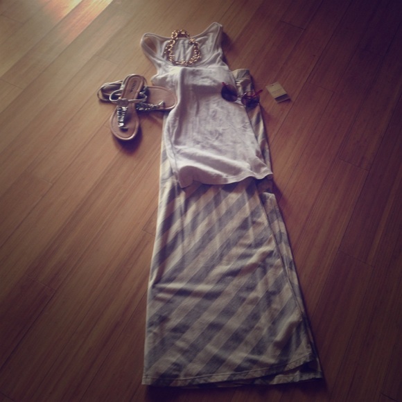 Grey and White Maxi