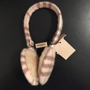 NWT  Burberry cashmere & shearling ear muffs