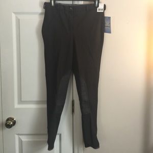 Front Zip knee patch breeches