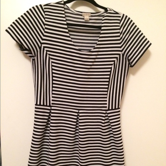 J Crew Black and White Stripe Dress