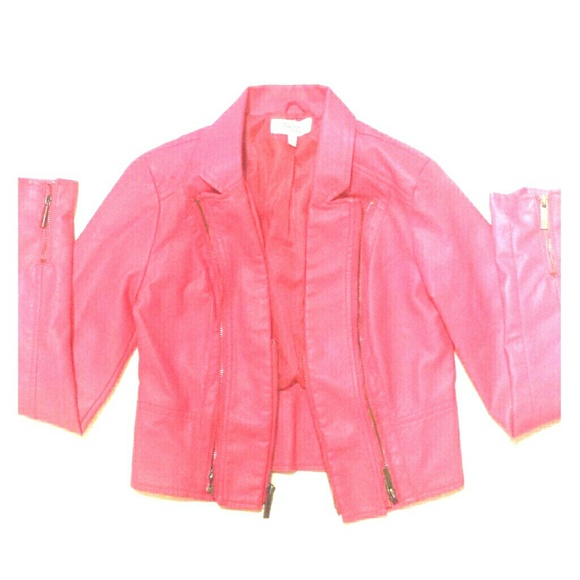 Hot pink leather jacket / CHARLOTTE RUSSE