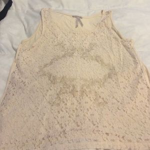 Nude lace tank