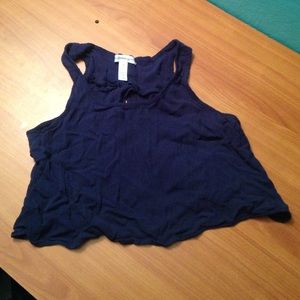 Leave blue crop top