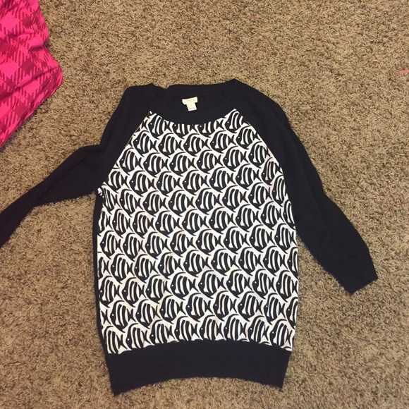 Jcrew factory fish sweater