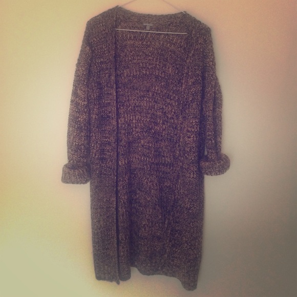 Knee length sweater jacket