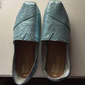 Blue sparkly TOMS
