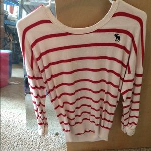 Red and cream sweater