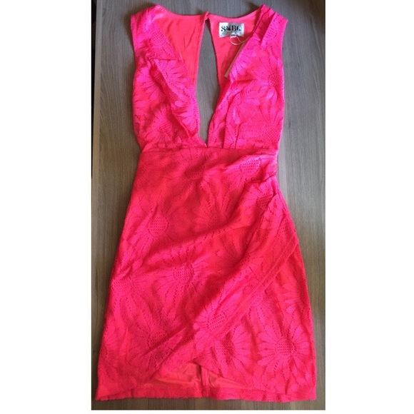 Sabo skirt. Hot pink low cut dress