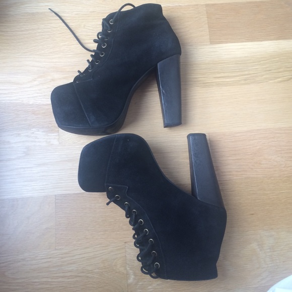 Jeffery Campbell black suede Lita heels