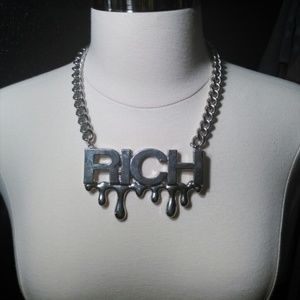 Silver RICH necklace
