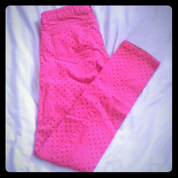 Arizona Pink Polka Dotted Skinny Jeans