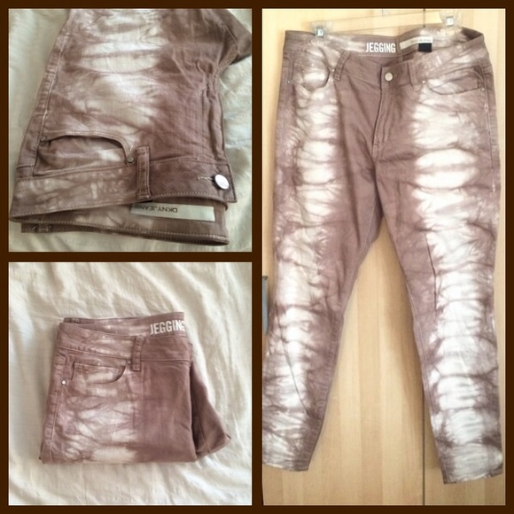 DKNY Jeans - beige tie die jeggings