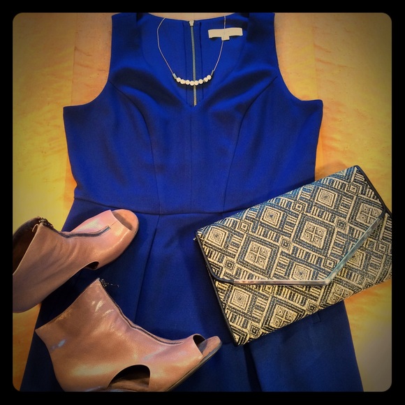 Loft Navy Blue Dress With Pockets