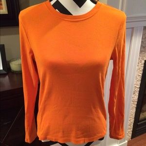 J. Crew women's size M orange long sleeve shirt.