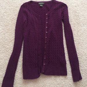 •eddie bauer• eggplant cardigan
