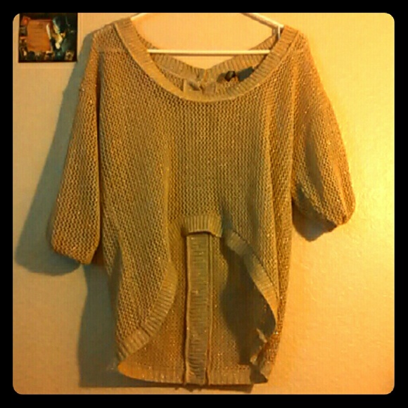 Gold mesh asymmetrical top