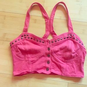 pac sun bustier crop top w/ studs