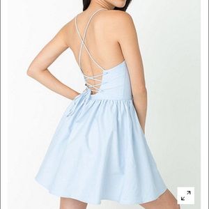 Baby Blue Oxford Tie Back Dress