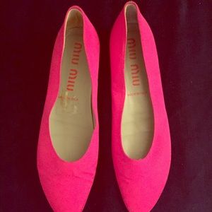 Hot pink miu miu ballet flats size 7.5