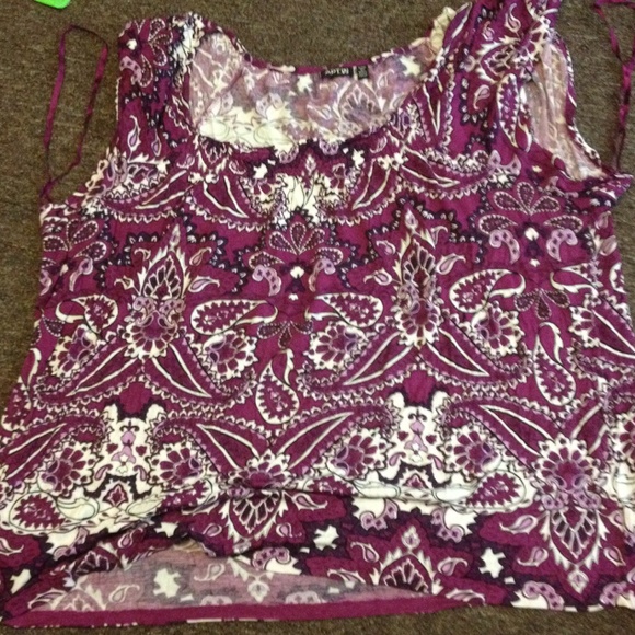 Magenta and white paisley shirt