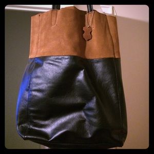 H&M Faux Leather & Suede Tote Bag!!