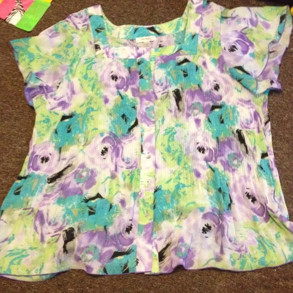 Floral button down shirt