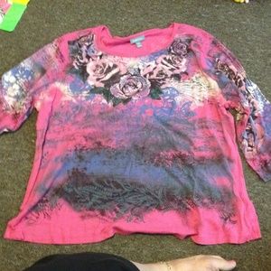 Pink 3/4 sleeve shirt