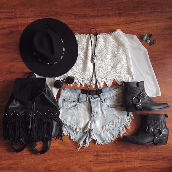 Tops - Crochet Off the Shoulder Top
