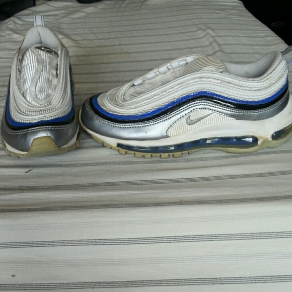 Nike Blue Black Silver n White Sneakers Sz 3.5Y