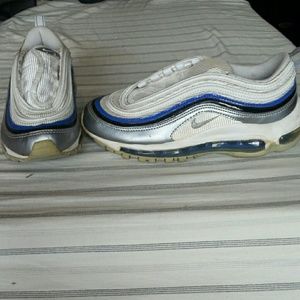 Nike Blue Black Silver n White Sneakers Sz 3.5Y