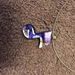 Handmade glass music note necklace