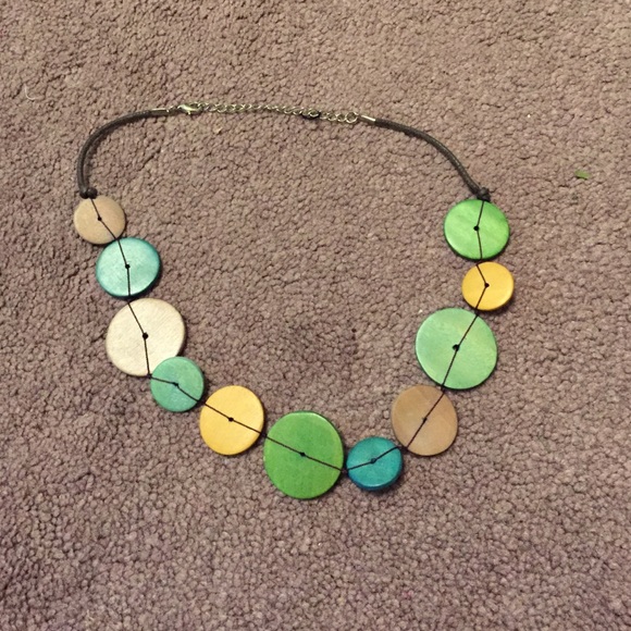 Wooden button necklace