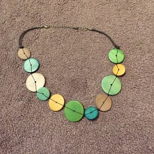 Wooden button necklace