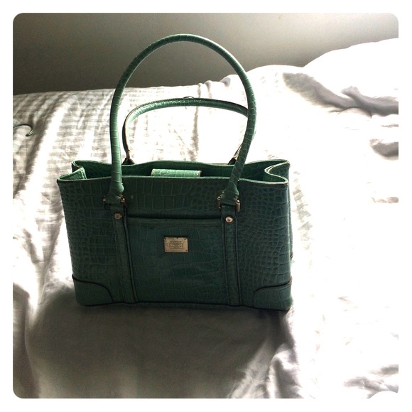 A light green purse