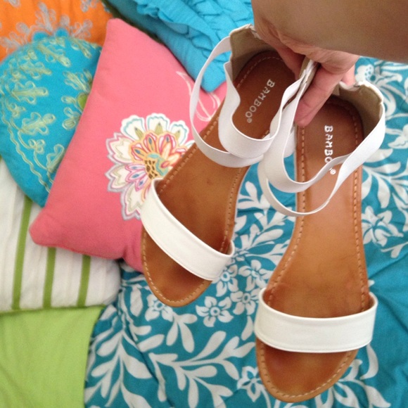 white sandals
